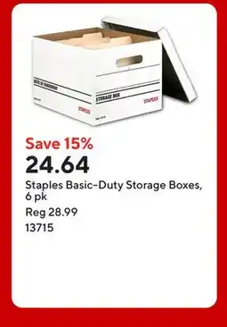 Staples Staples Basic-Duty Storage Boxes, 6 pk offer