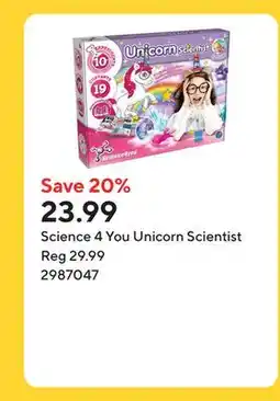 Staples Science 4 You Unicorn Scientist offer