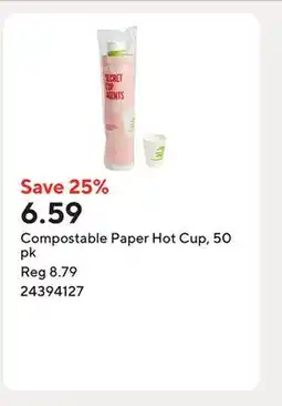 Staples Compostable Paper Hot Cup, 50 pk offer