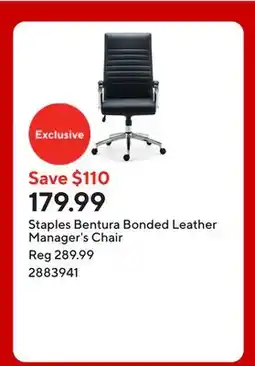 Staples Staples Bentura Bonded Leather Manager's Chair offer