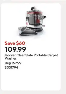 Staples Hoover CleanSlate Portable Carpet Washer offer