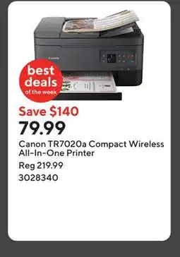 Staples Canon TR7020a Compact Wireless All-In-One Printer offer