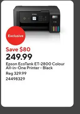 Staples Epson EcoTank ET-2800 Colour All-in-One Printer - Black offer