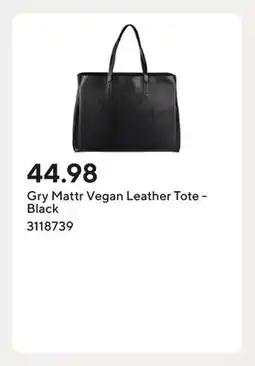 Staples Gry Mattr Vegan Leather Tote - Black offer