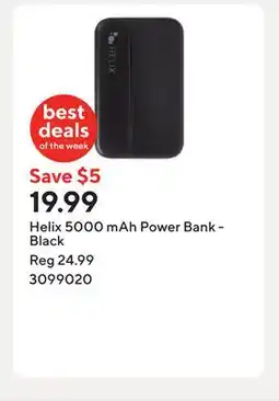 Staples Helix 5000 mAh Power Bank - Black offer