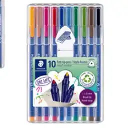 Staples Staedtler Triplus Broadliner Pens Assorted 10 pk offer