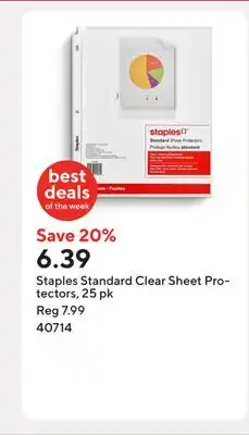 Staples Staples Standard Clear Sheet Protectors, 25 pk offer