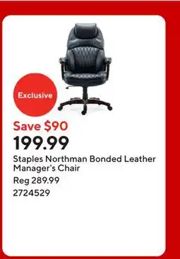 Staples Staples Northman Bonded Leather Manager's Chair offer