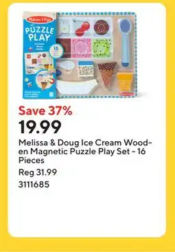 Staples Melissa & Doug Ice Cream Wooden Magnetic Puzzle Play Set - 16 Pieces offer