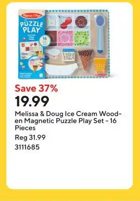 Staples Melissa & Doug Ice Cream Wooden Magnetic Puzzle Play Set - 16 Pieces offer