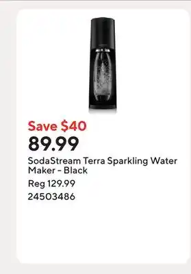Staples SodaStream Terra Sparkling Water Maker - Black offer