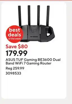 Staples ASUS TUF Gaming BE3600 Dual Band WiFi 7 Gaming Router offer