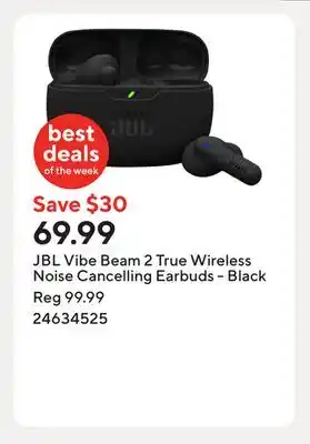 Staples JBL Vibe Beam 2 True Wireless Noise Cancelling Earbuds - Black offer