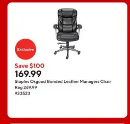 Staples Staples Osgood Bonded Leather Managers Chair offer