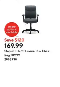 Staples Staples Tillcott Luxura Task Chair Grey offer