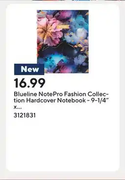 Staples Blueline NotePro Fashion Collection Hardcover Notebook - 9-1/4 x 7-1/4 - Midnight Floral offer