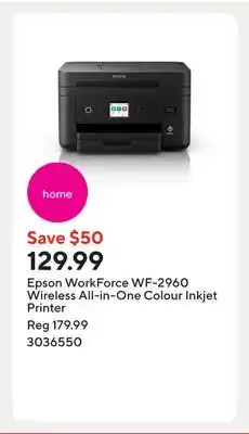Staples Epson WorkForce WF-2960 Wireless All-in-One Colour Inkjet Printer offer