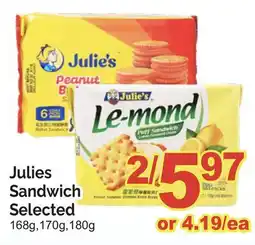 T&T Supermarket JULIES SANDWICH SELECTED, 168G, 170G, 180G offer