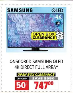 2001 Audio Video QN50Q80D 50 SAMSUNG QLED 4K DIRECT FULL ARRAY offer