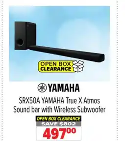 2001 Audio Video SRX50A YAMAHA True X Atmos Sound bar with Wireless Subwoofer offer