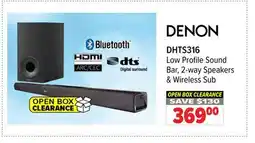 2001 Audio Video DHTS316 Denon Low Profile Sound Bar 2-way Speakers & Wireless Sub offer
