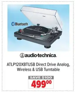 2001 Audio Video ATLP120XBTUSB audio-technica Direct Drive Analog, Wireless & USB Turntable offer