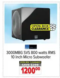 2001 Audio Video 3000MBG SVS 800 watts RMS 10 Inch Micro Subwoofer offer