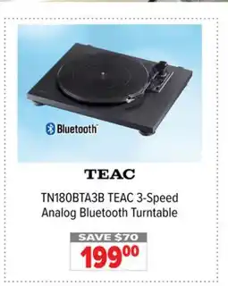 2001 Audio Video TN180BTA3B TEAC 3-Speed Analog Bluetooth Turntable offer