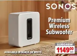 2001 Audio Video SUBG4US1 SONOS Premium Wireless Subwoofer offer