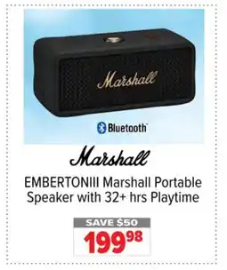 2001 Audio Video EMBERTONIII Marshall Portable Speaker with 32+ hrs Playtime offer