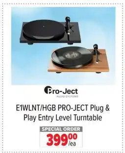 2001 Audio Video E1WLNT/E1HGB PRO-JECT Plug & Play Entry Level Turntable offer