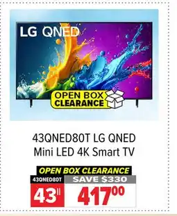 2001 Audio Video 43QNED80T 43 LG QNED Mini LED 4K Smart TV offer