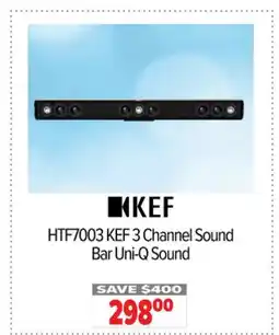 2001 Audio Video HTF7003 KEF 3 Channel Sound Bar Uni-Q Sound offer