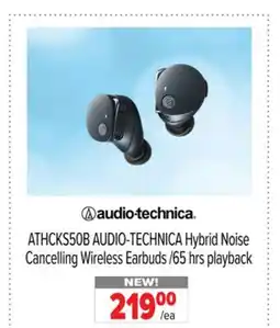 2001 Audio Video ATHCKS50B AUDIO-TECHNICA Hybrid Noise Cancelling Wireless Earbuds/65 hrs playback offer