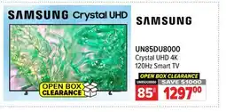 2001 Audio Video UN85DU8000 85 SAMSUNG Crystal UHD 4K 120Hz Smart TV offer