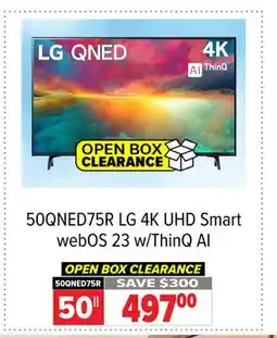 2001 Audio Video 50QNED75R 50 LG 4K UHD Smart webOS 23 w/ThinQ AI offer