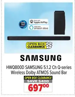 2001 Audio Video HWQ800D SAMSUNG 5.1.2 Ch Q-series Wireless Dolby ATMOS Sound Bar offer