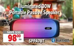2001 Audio Video SSPA7BT JVC Illuminated 30W Portable Passive Speaker offer
