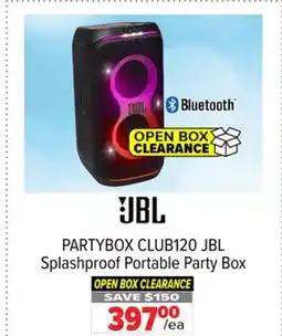 2001 Audio Video CLUB120 JBL PARTYBOX Splashproof Portable Party Box offer