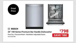 Visions Electronics Bosch 24 100 Series Premium Bar Handle Dishwasher offer