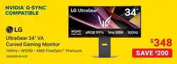 Visions Electronics LG UltraGear 34 VA Curved Gaming Monitor offer