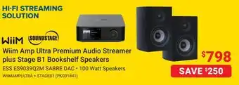 Visions Electronics Wiim Amp Ultra Premium Audio Streamer plus Stage B1 Bookshelf Speakers offer