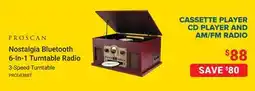 Visions Electronics Proscan Nostalgia Bluetooth 6-In-1 Turntable Radio offer
