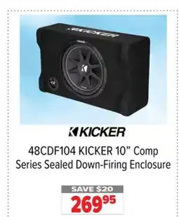 2001 Audio Video 48CDF104 KICKER 10 Comp Series Sealed Down-Firing Enclosure offer