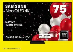 Visions Electronics SAMSUNG 75 NATIVE 120Hz PANEL QN80F 4K Smart TV offer