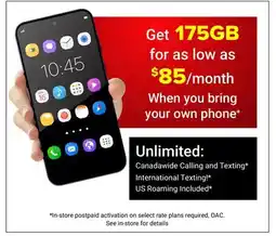 Visions Electronics Get 175GB for as low as $85/month When you bring your own phone+ offer