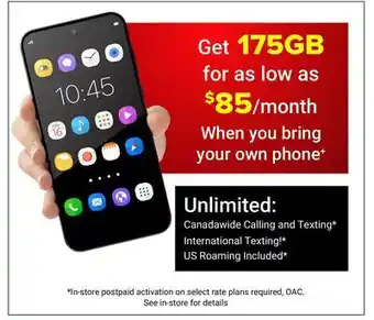 Visions Electronics Get 175GB for as low as $85/month When you bring your own phone+ offer