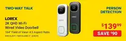 Visions Electronics 2K QHD Wi-Fi Wired Video Doorbell offer