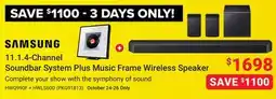 Visions Electronics 11.1.4-Channel Soundbar System Plus Music Frame Wireless Speaker offer