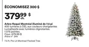 Michaels Arbre floqué Montréal illuminé de 7,5 pi offer